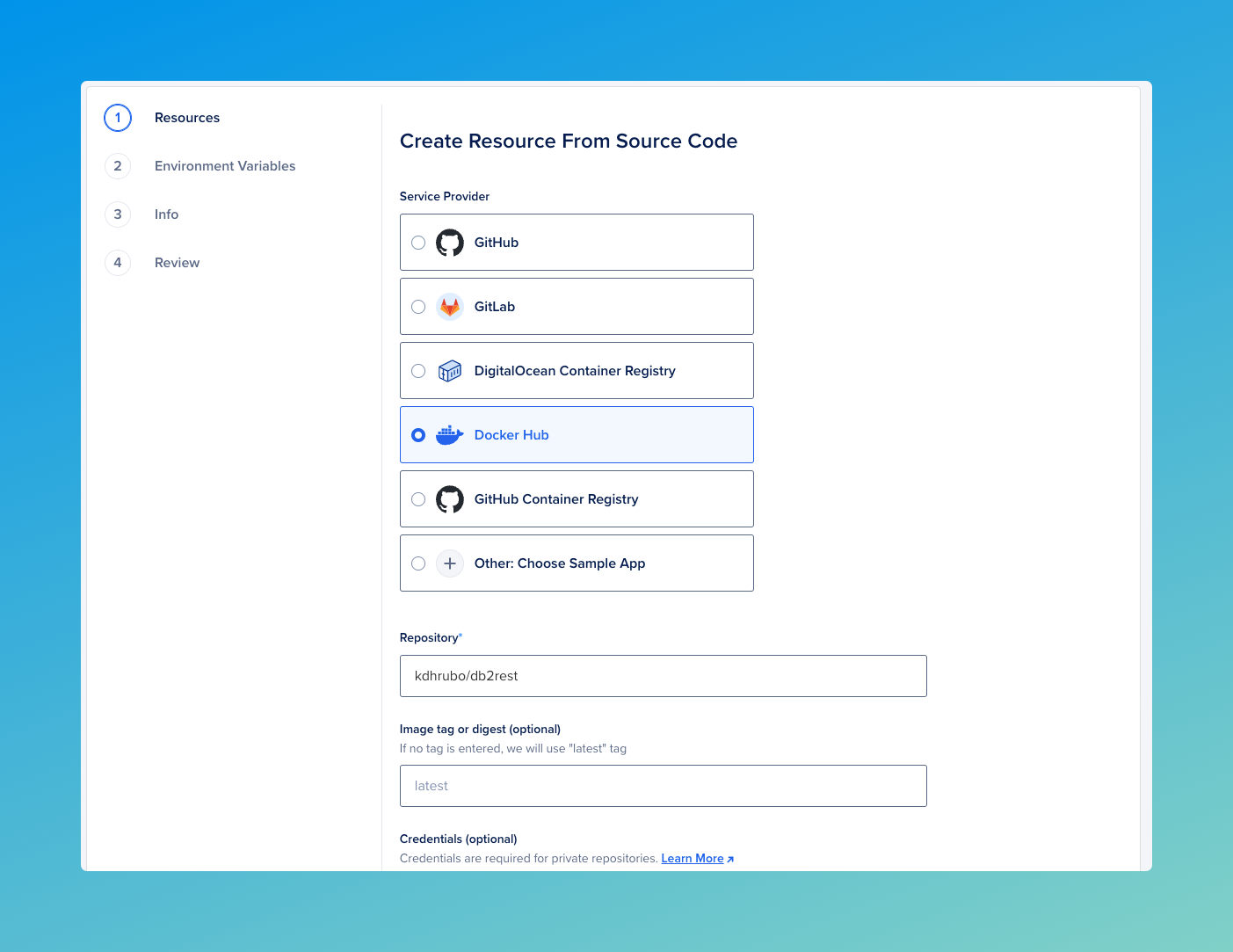 Create App Form Create App Form
