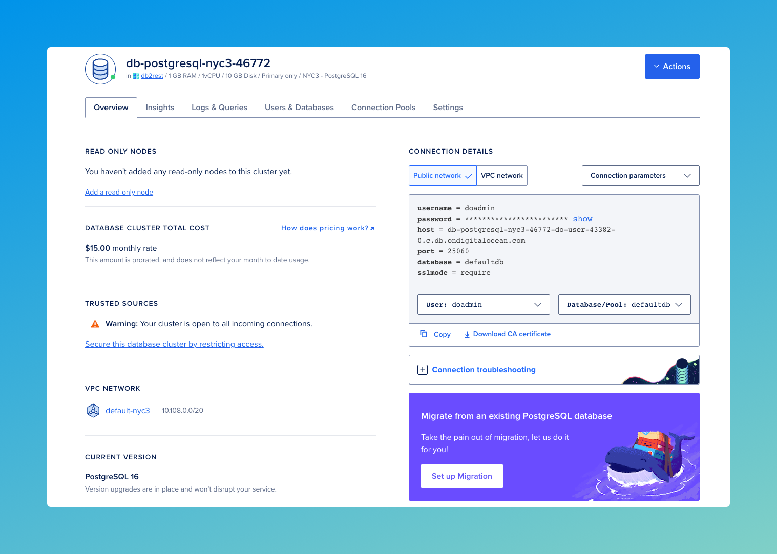 PostgreSQL Database PostgreSQL Database